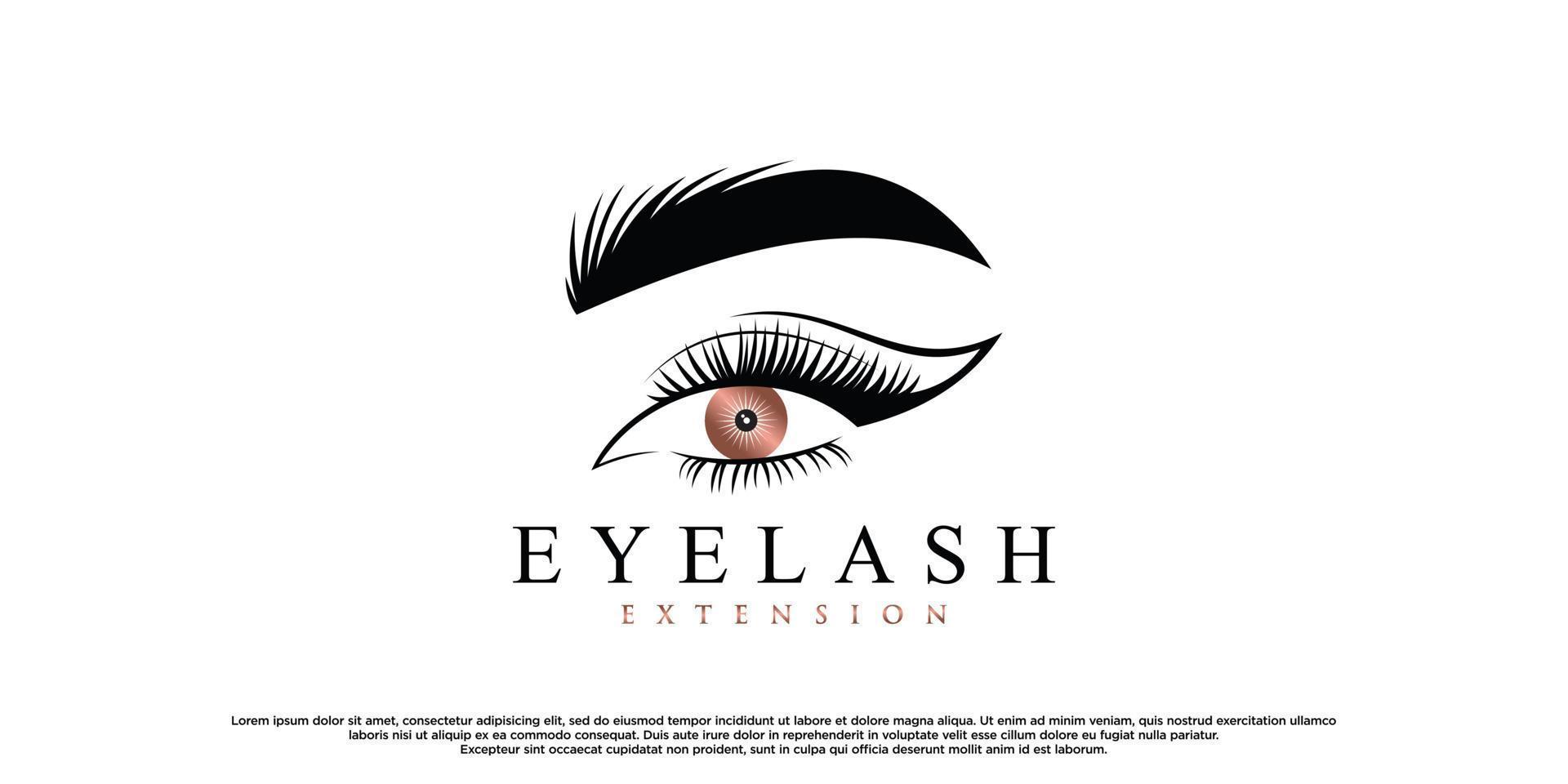 Eyelashes logo design vector illustration for beauty with creative modern concept Premium Vector