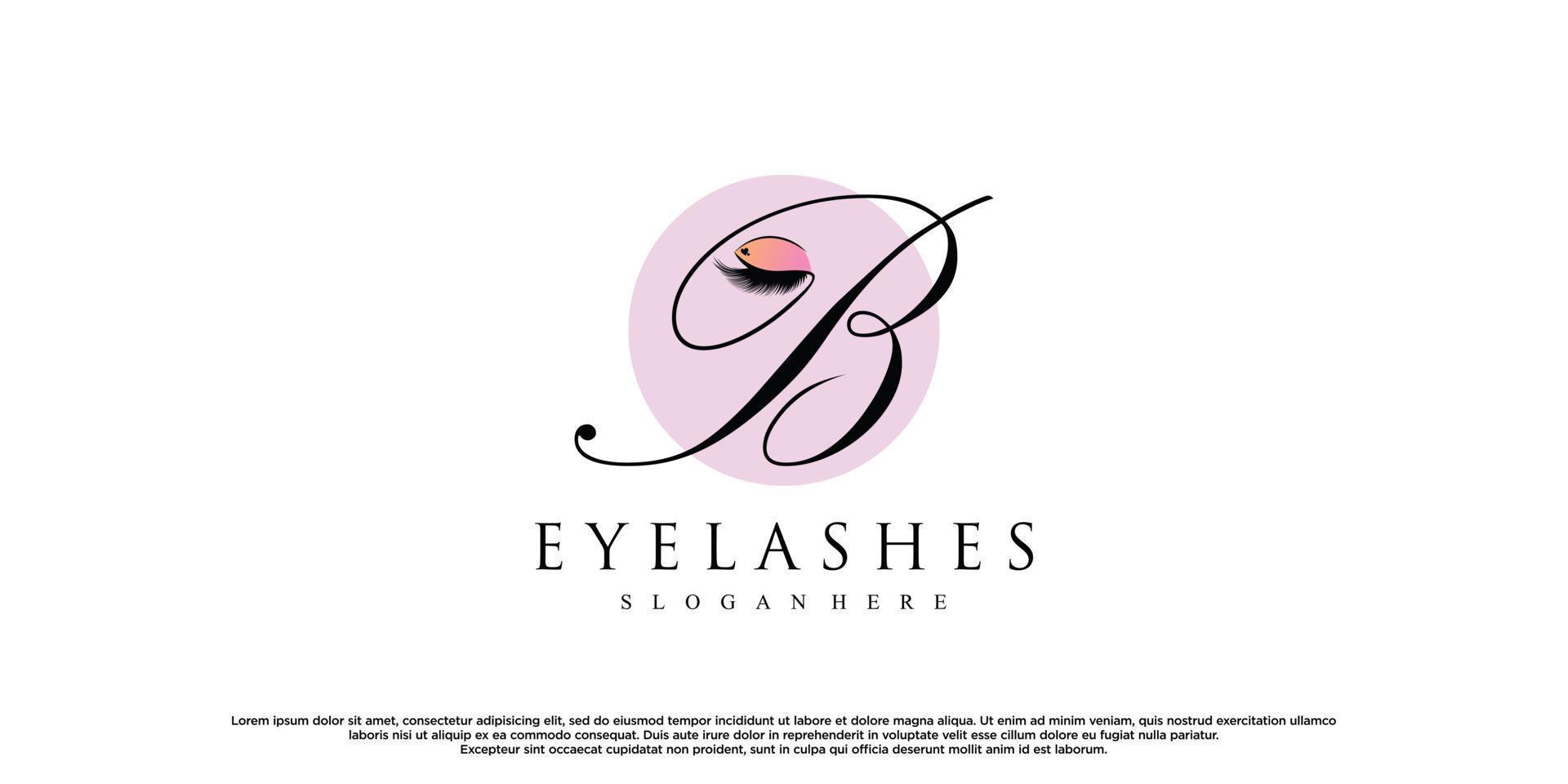 Eyelashes logo design vector illustration for beauty with creative modern concept Premium Vector
