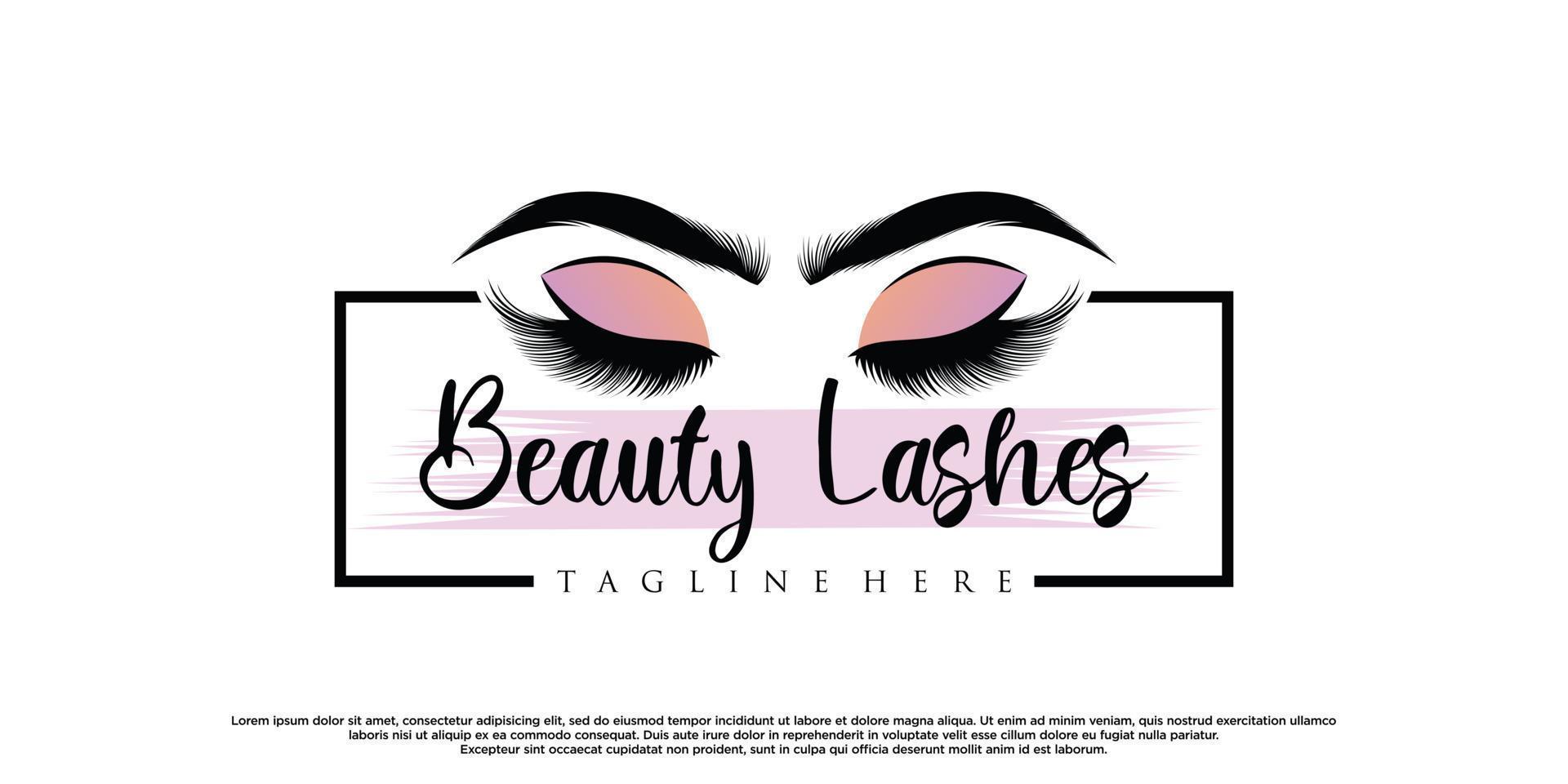 Beauty eyelash extension logo design inspiration with creative modern concept Premium Vector