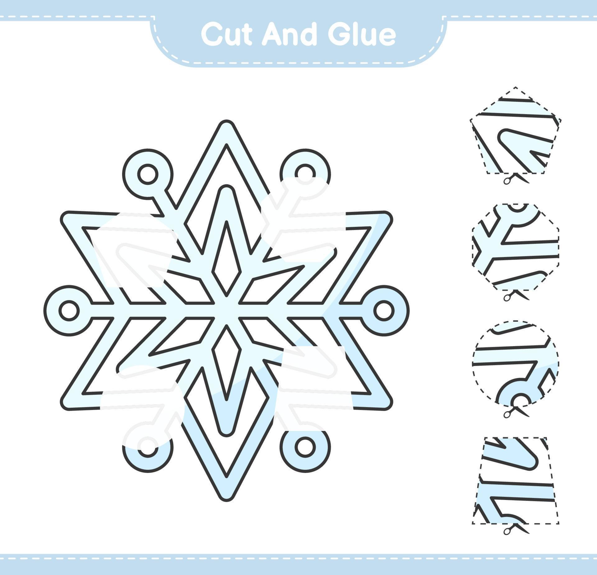 Cut and glue, cut parts of Snowflake and glue them. Educational