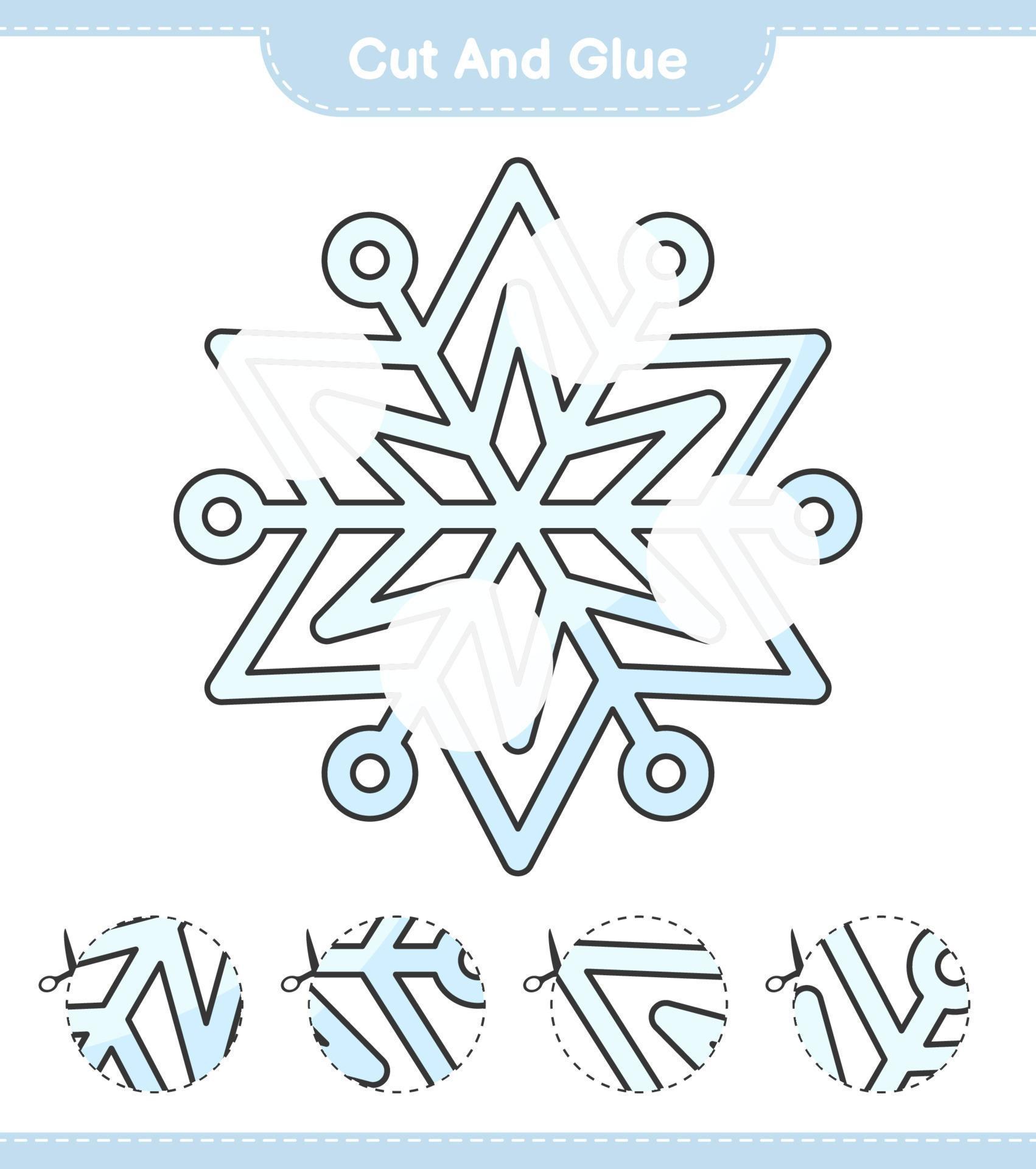 Cut and glue, cut parts of Snowflake and glue them. Educational