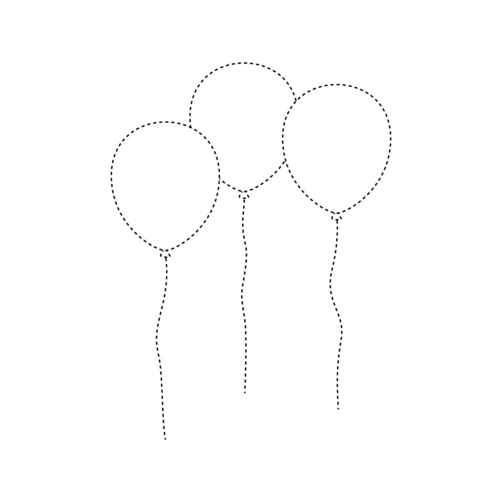 Balloon tracing worksheet for kids vector