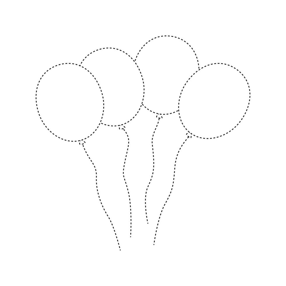 Balloon tracing worksheet for kids vector
