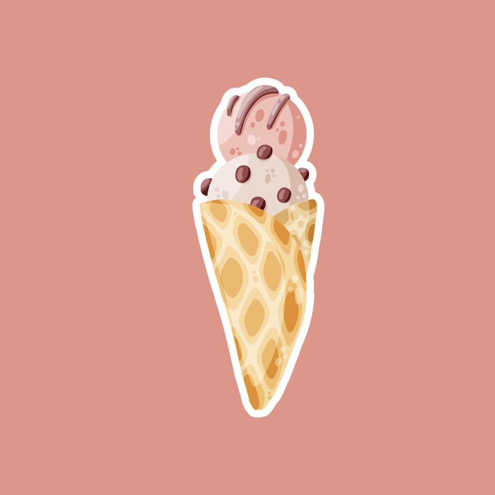 Sweet cone ice cream vector