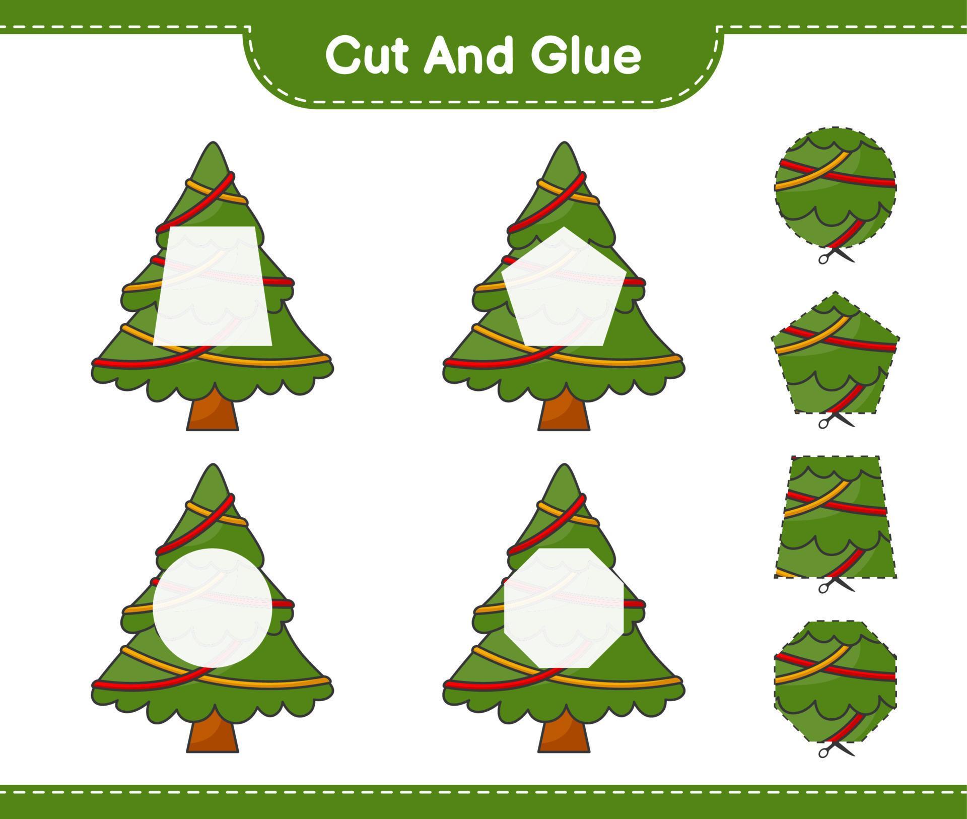 Cut and glue, cut parts of Christmas Tree and glue them. Educational