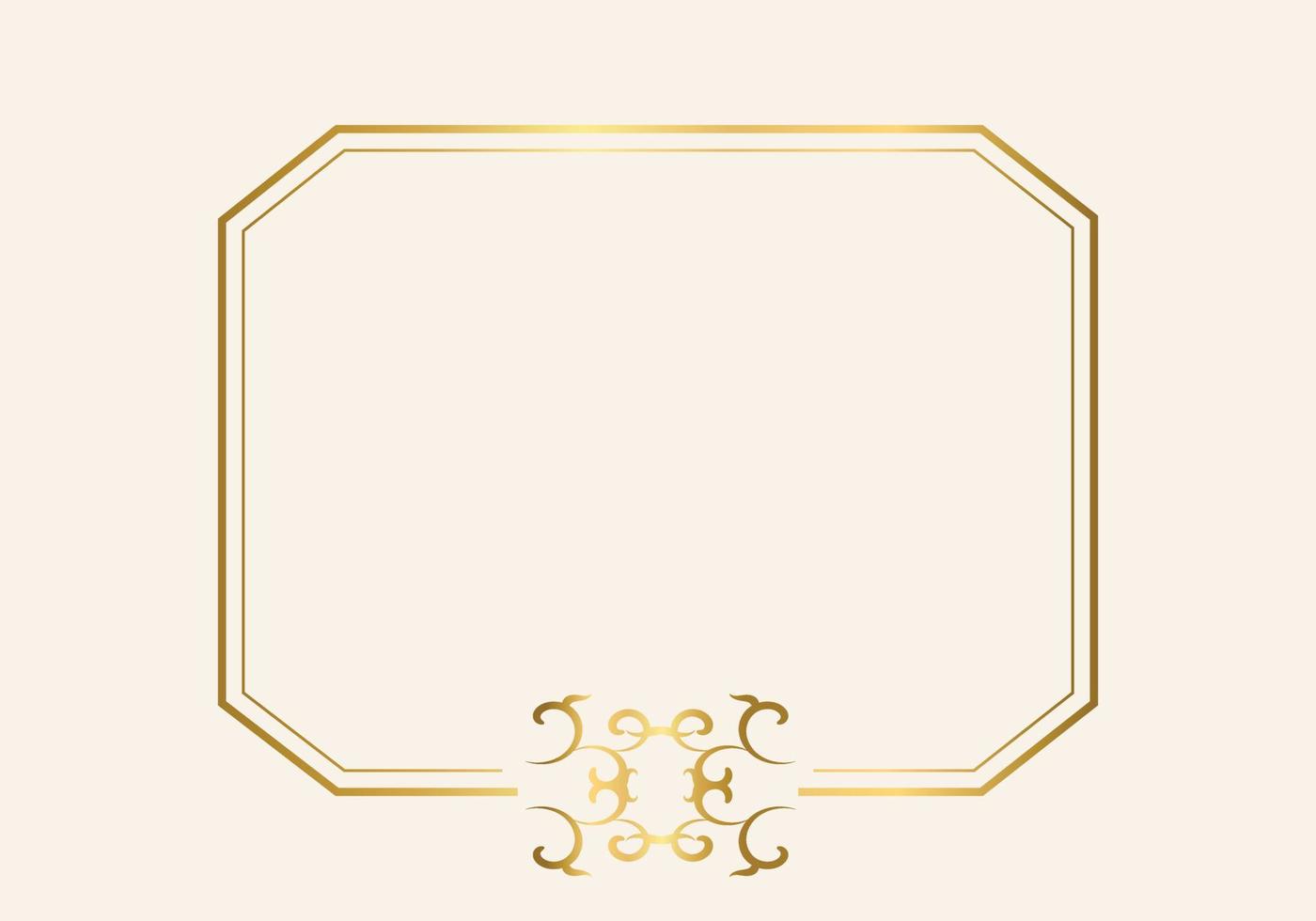 Golden double frame Vintage style design vector