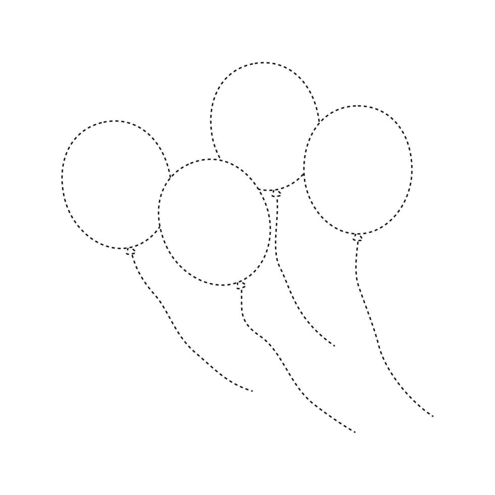 Balloon tracing worksheet for kids vector