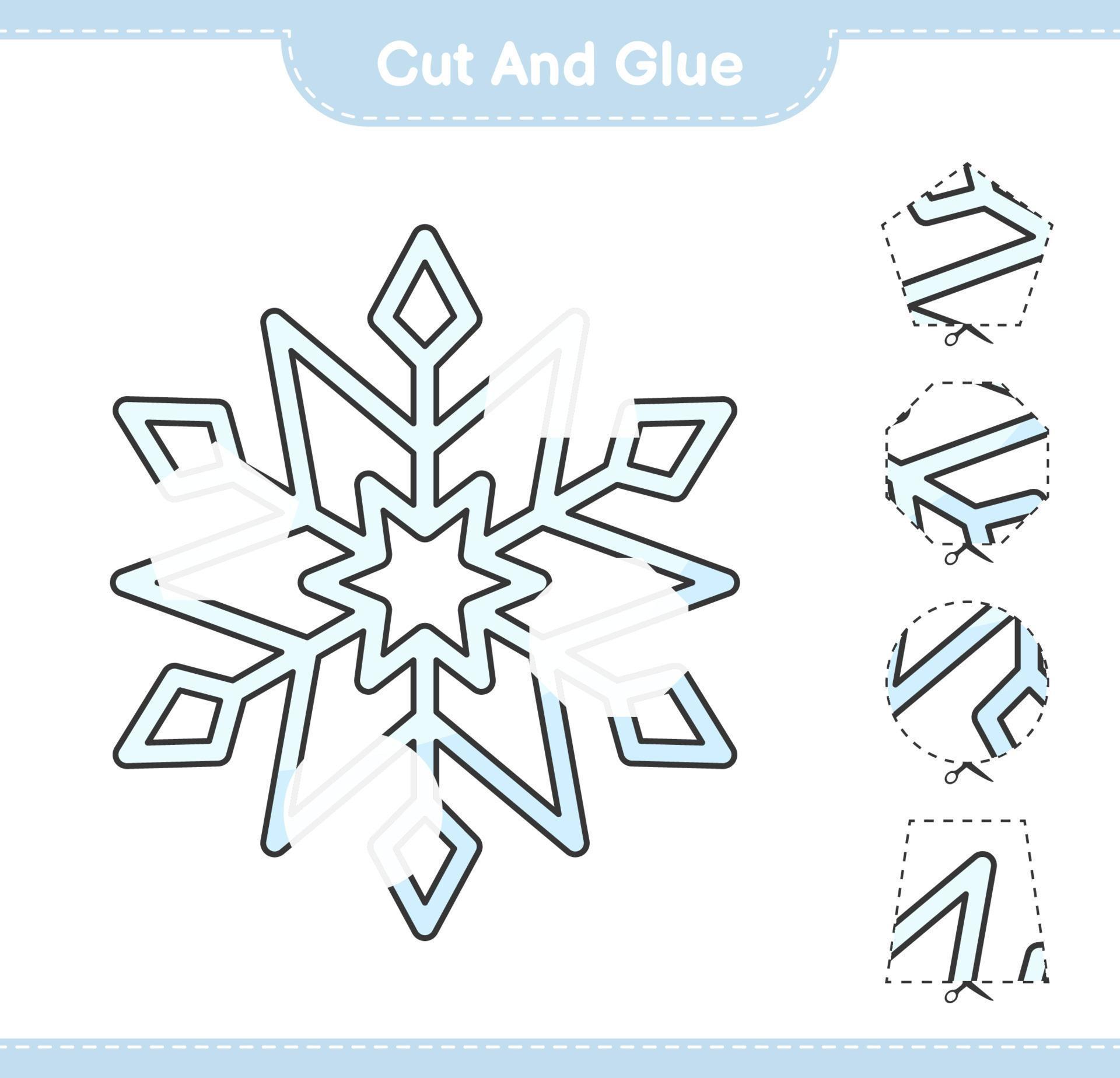 Cut and glue, cut parts of Snowflake and glue them. Educational