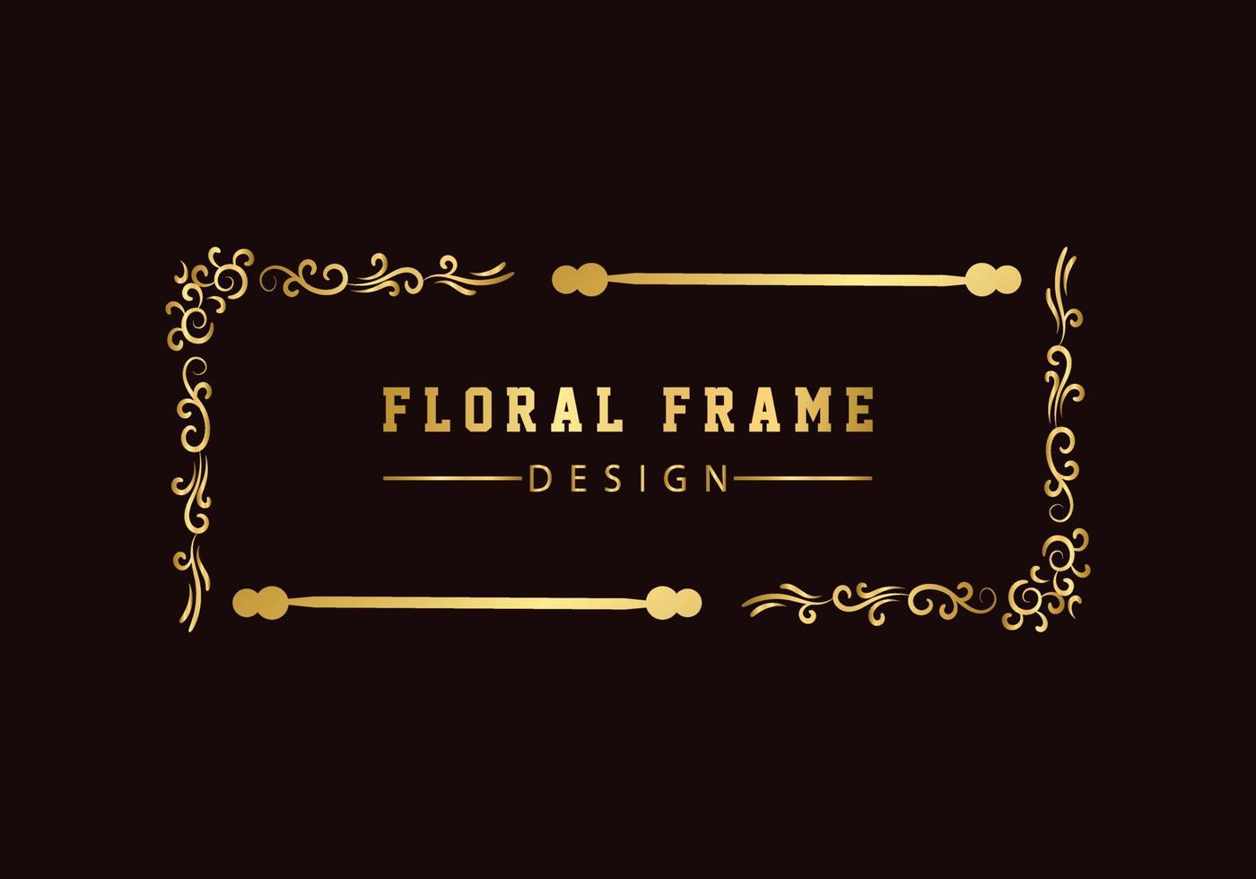 golden decorative floral luxury frame. Floral retro pattern. vector