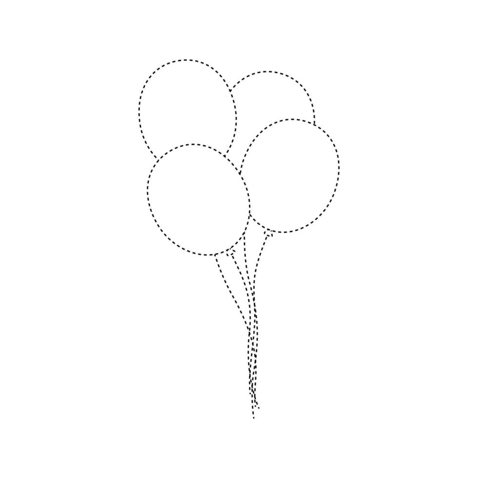 Balloon tracing worksheet for kids vector