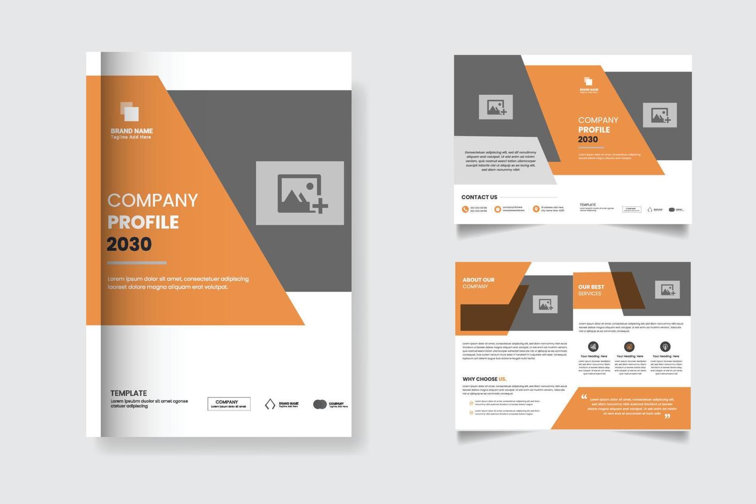 plantilla de diseño de folleto empresarial bi-fold corporativo en formato a4 vector