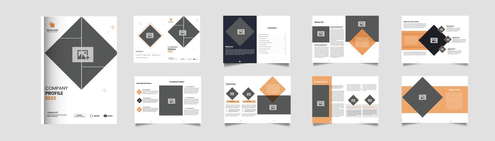 Company profile multipage brochure template design creative business brochure vector