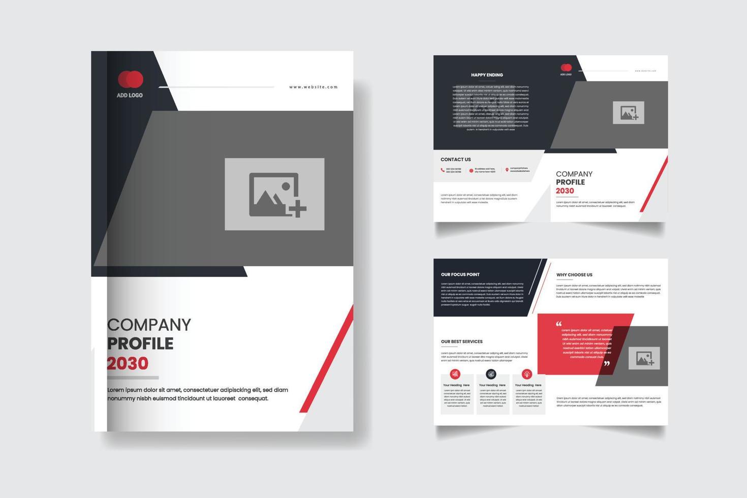 plantilla de diseño de folleto empresarial bi-fold corporativo en formato a4 vector