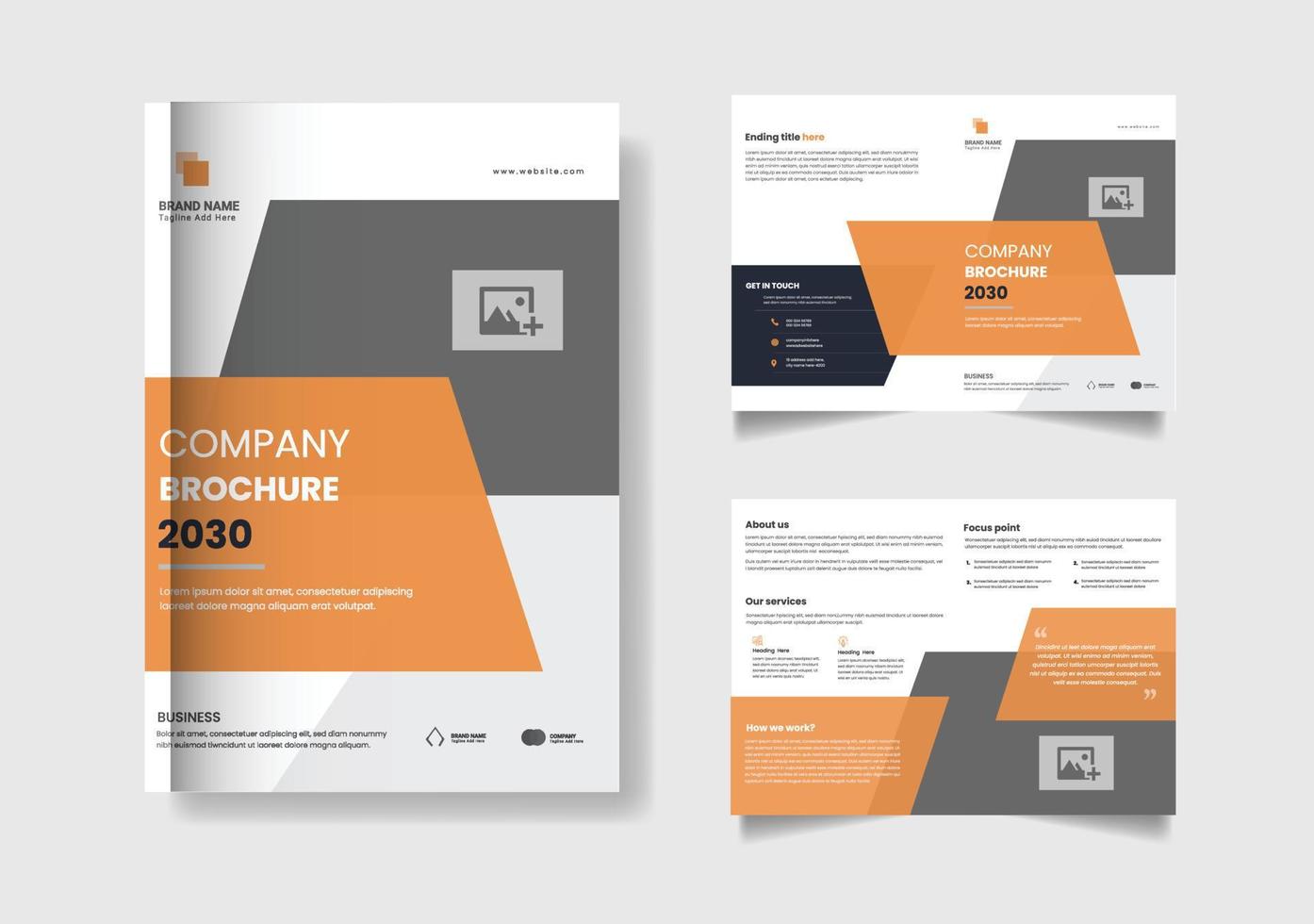 Corporate bi fold business brochure design template in a4 format vector
