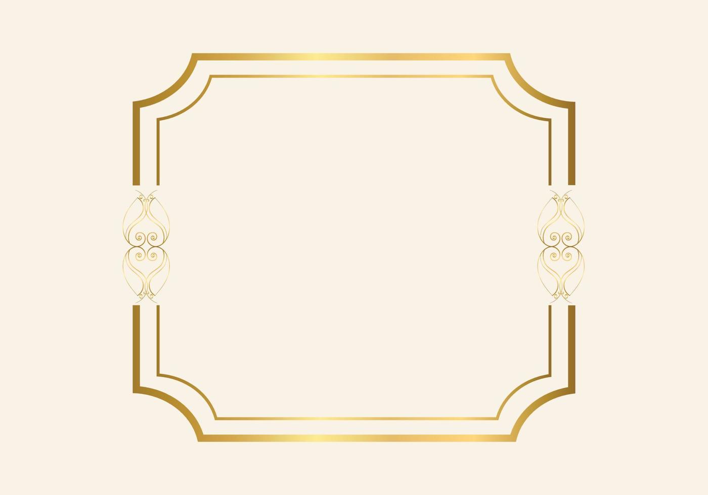 Golden double frame Vintage style design vector