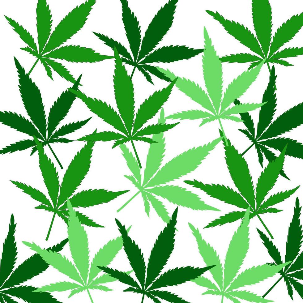 Green cannabis or marijuana painting for prints or wallpaper. vector