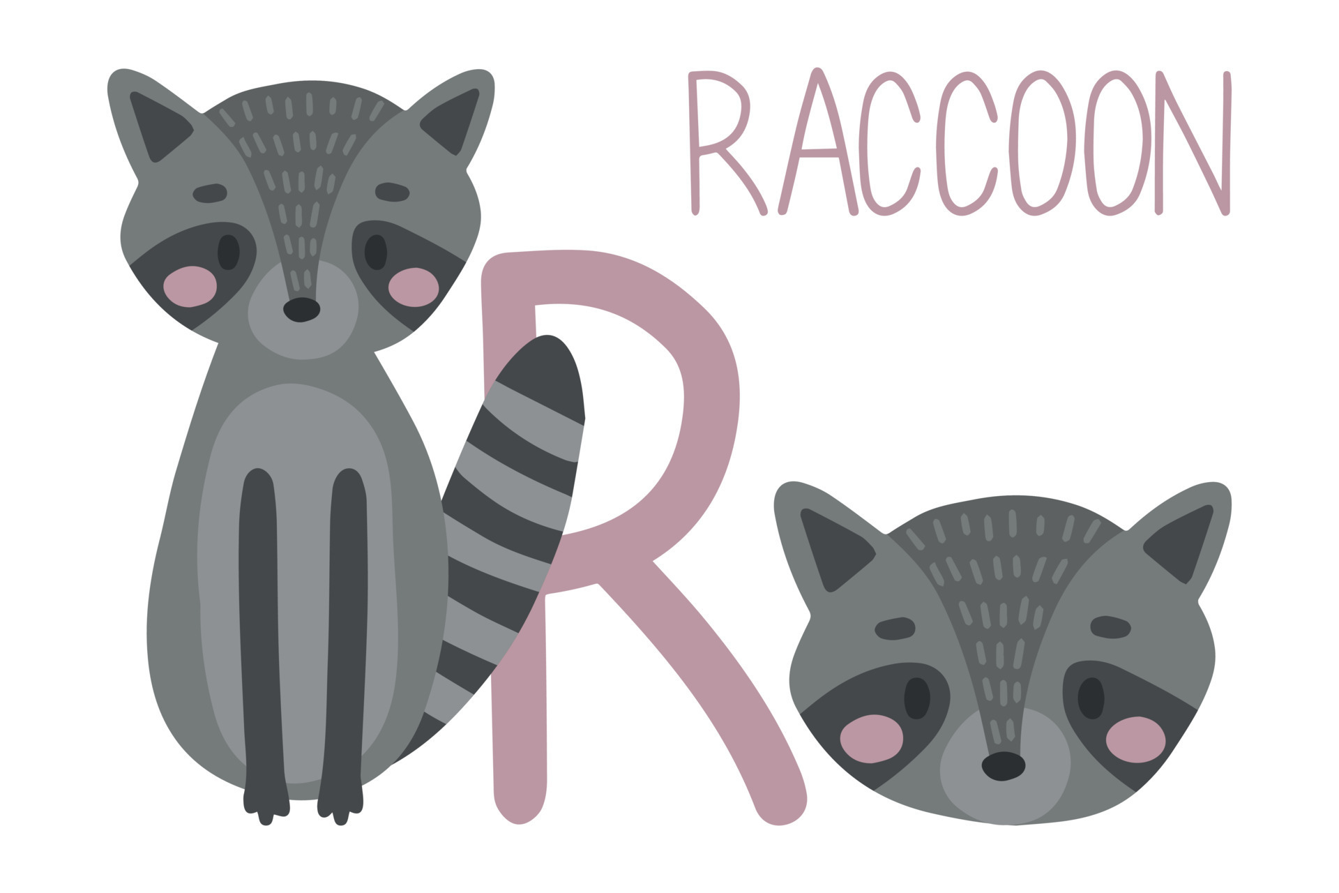 Raccoon Animal alphabet. Hand draw forest animals in Scandinavian style. Learning letter R. 9461538 Vector Art at Vecteezy Raccoon Animal alphabet. Hand draw forest animals in Scandinavian style. Learning letter R. 9461538 Vector Art at Vecteezy