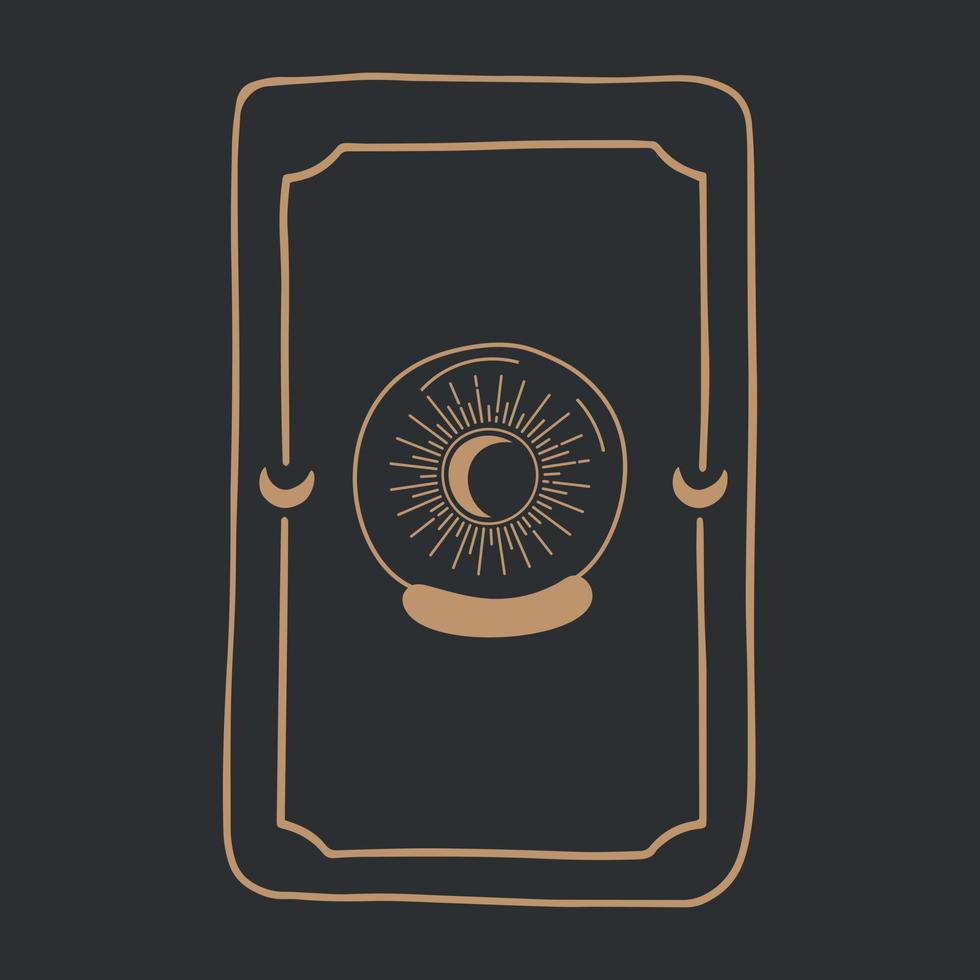Magic Tarot deck vector background with magic ball Occult and fortune telling concept.