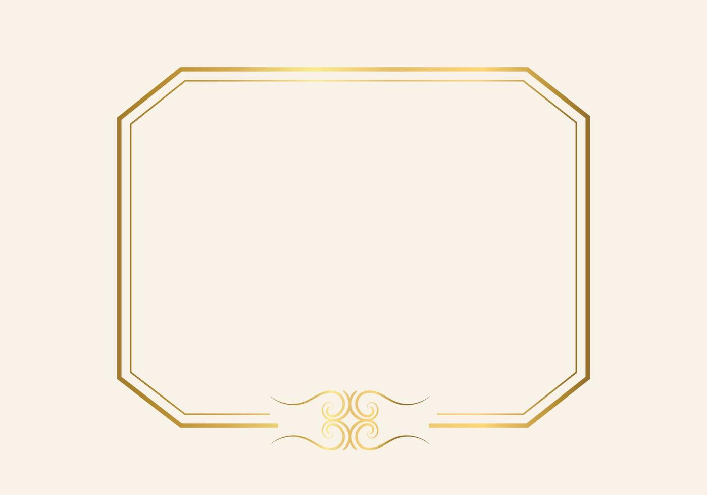 Golden double frame Vintage style design vector