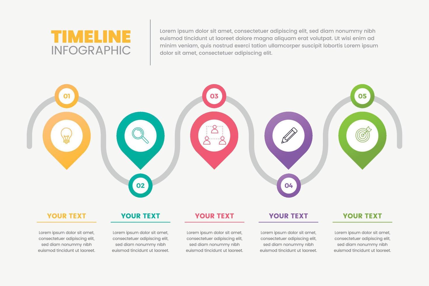 Timeline infographic template design vector