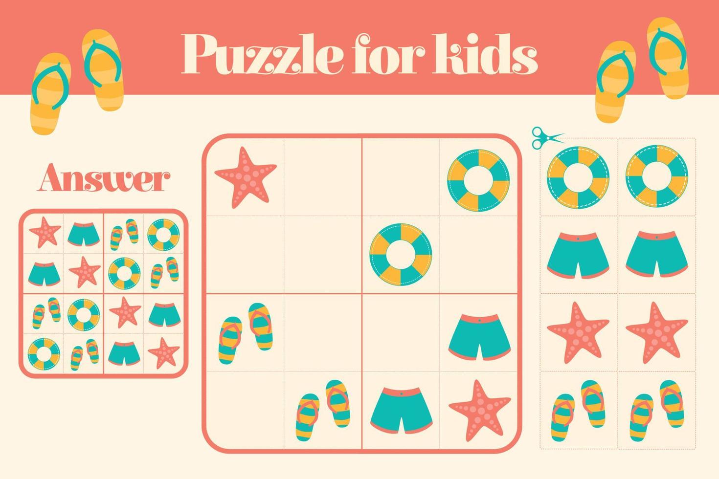 Puzzle for kids vector