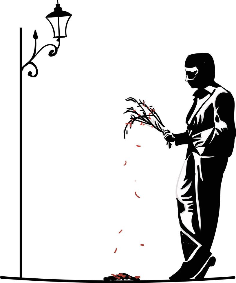 A man standing  under a tree vector