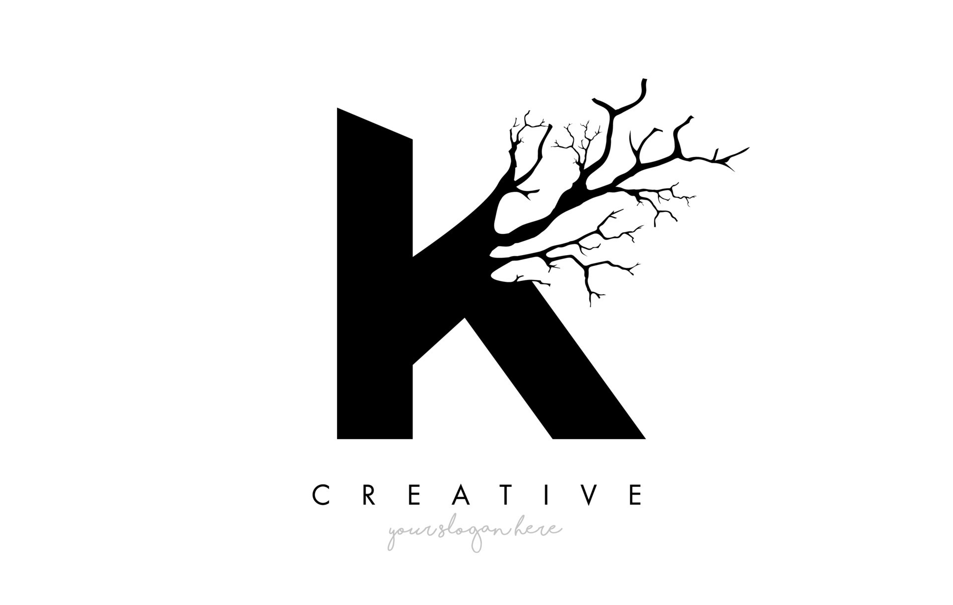 logotipo-de-dise-o-de-letra-k-con-rama-de-rbol-creativa-logo-de-icono