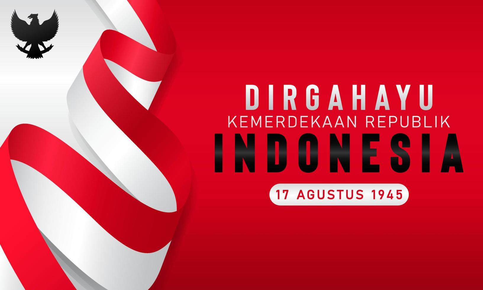 Happy Indonesian Independence Day. Dirgahayu Republik Indonesia, meaning long live Indonesia. Indonesian Independence Day background August 17th. Vector illustration