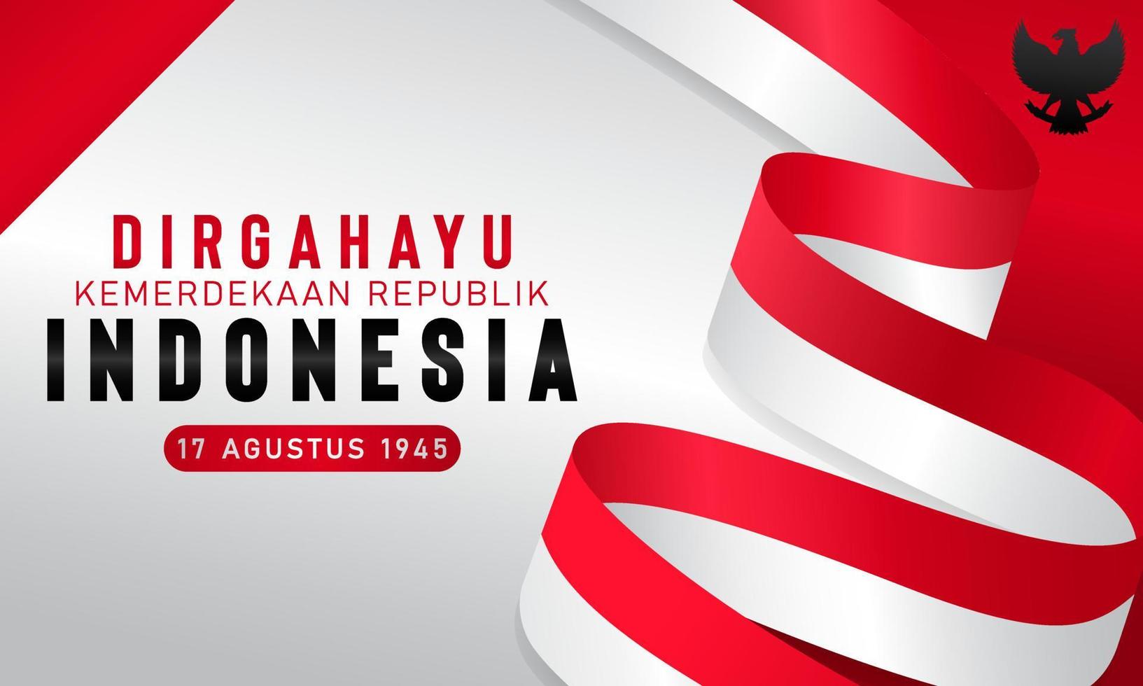 feliz día de la independencia de indonesia. dirgahayu republik indonesia, que significa larga vida a indonesia. fondo del día de la independencia de indonesia el 17 de agosto. ilustración vectorial vector