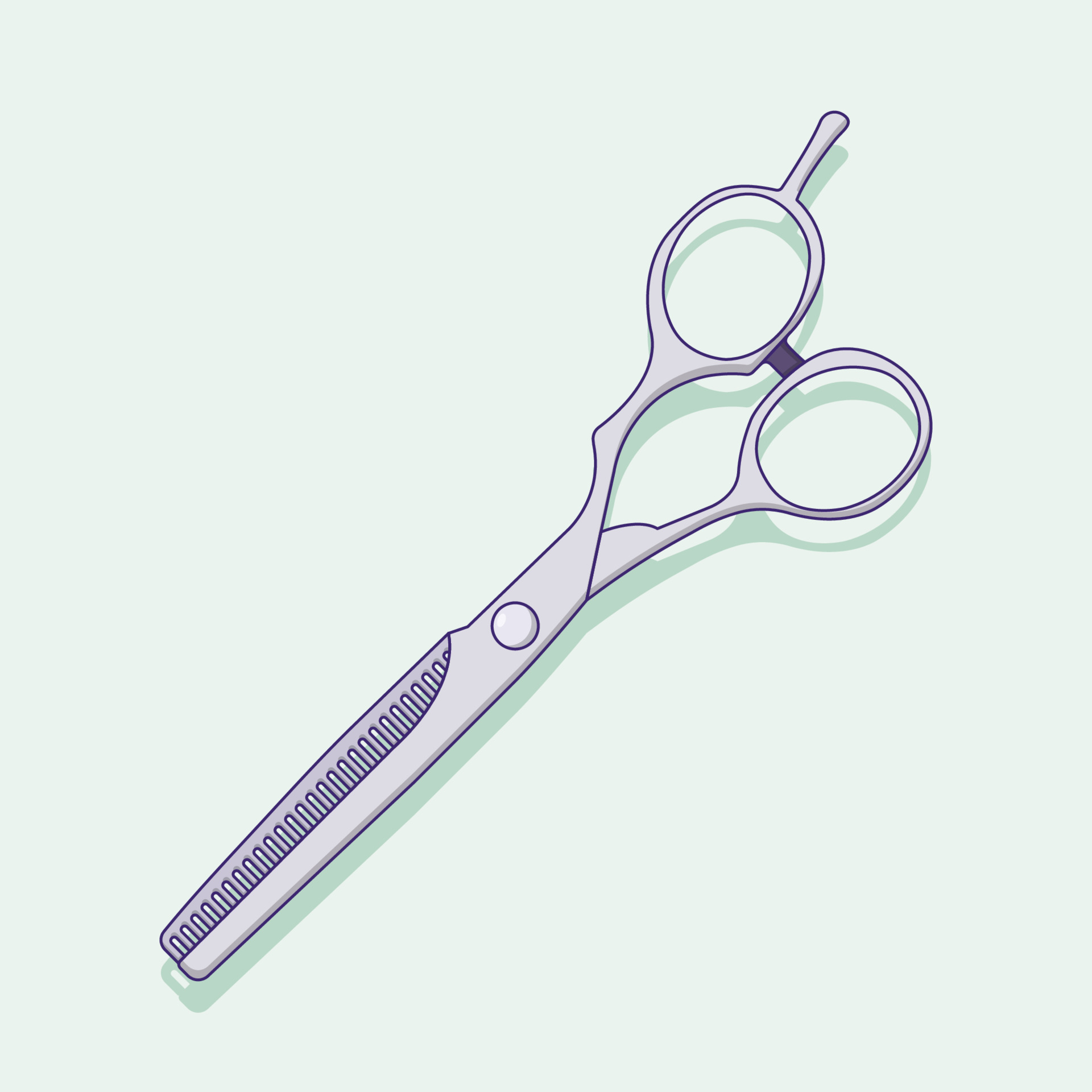 Haircut Scissors Vector Icon Illustration with Outline for Design