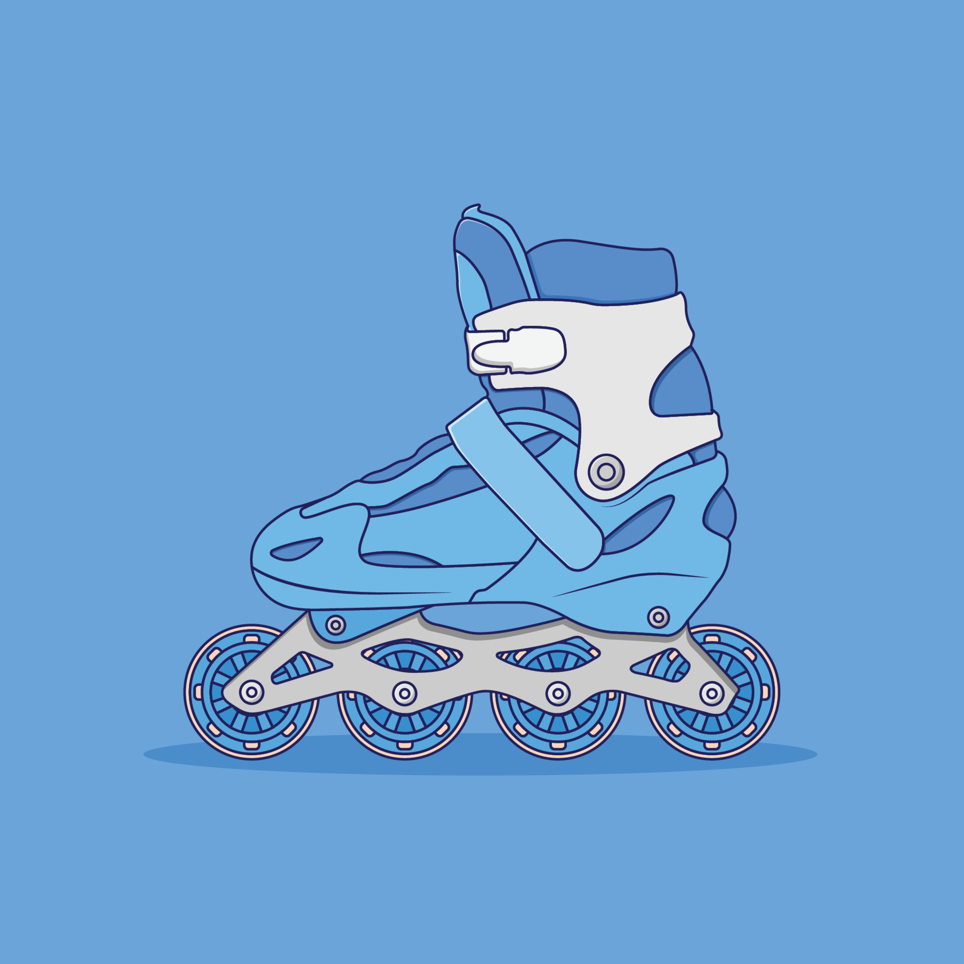 Roller Skates Vector Icon Illustration. Sports Equipment Vector. Flat