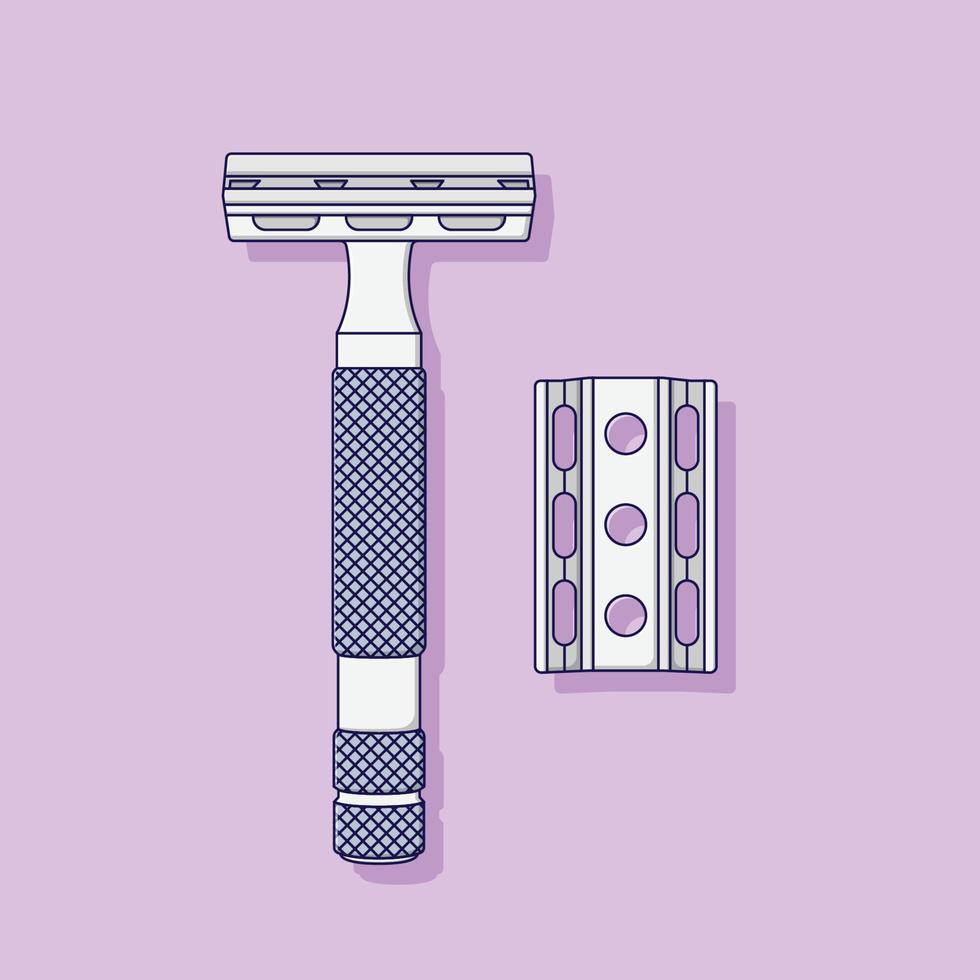 Disposable Razor Vector Icon Illustration. Shaving Tools Vector. Flat Cartoon Style Suitable for Web Landing Page, Banner, Flyer, Sticker, Wallpaper, Background