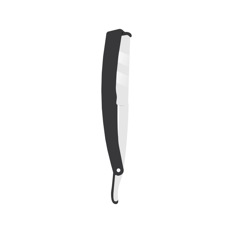 Straight Razor Flat Illustration. Clean Icon Design Element on Isolated White Background vector