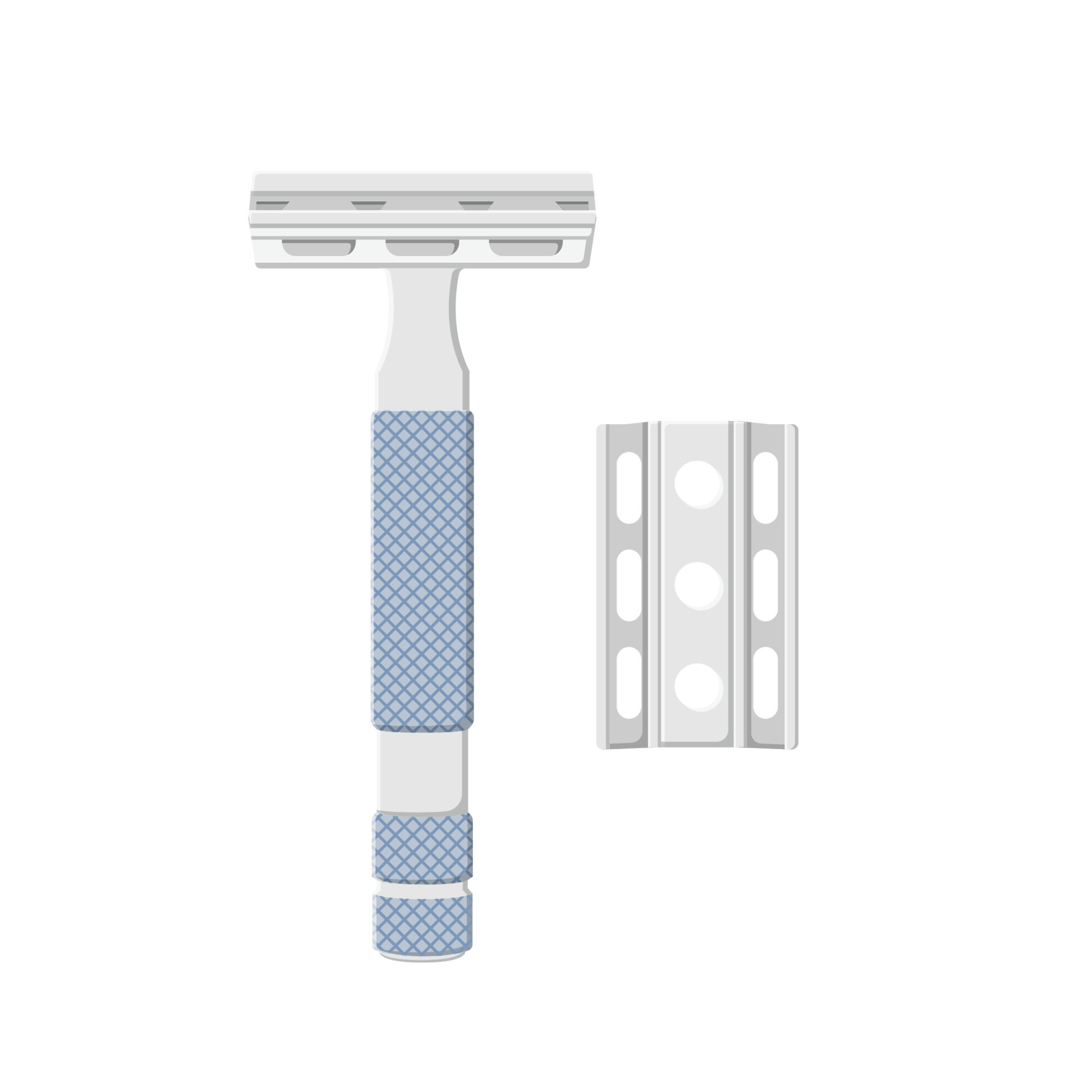 Disposable Razor Flat Illustration. Clean Icon Design Element on