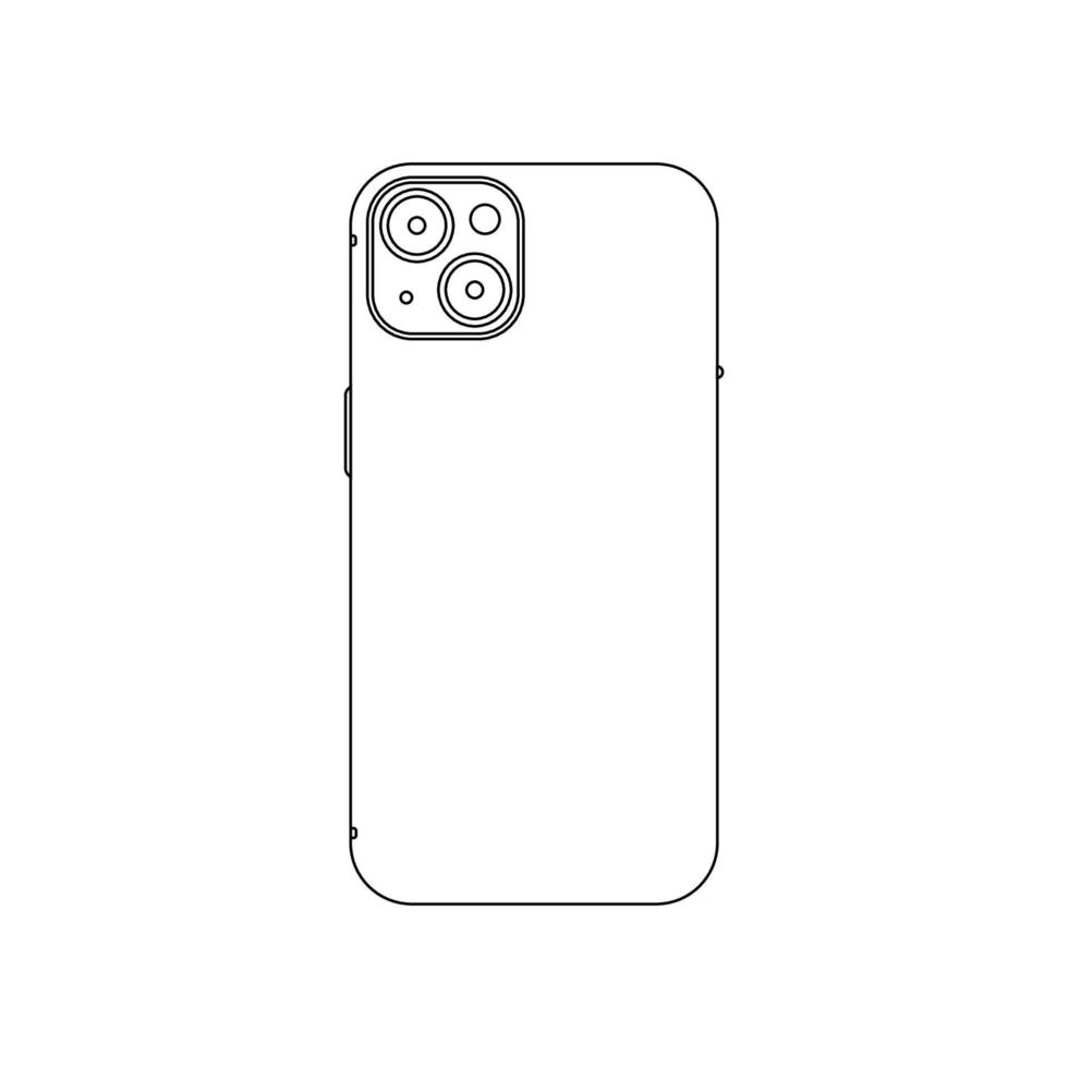 reverso de la ilustración del icono del contorno del teléfono inteligente en el fondo blanco vector