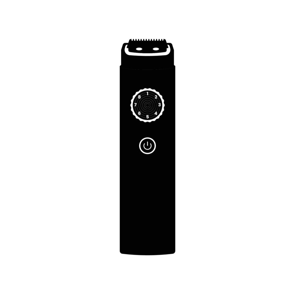 máquina de afeitar elemento de diseño de icono en blanco y negro sobre fondo blanco aislado vector