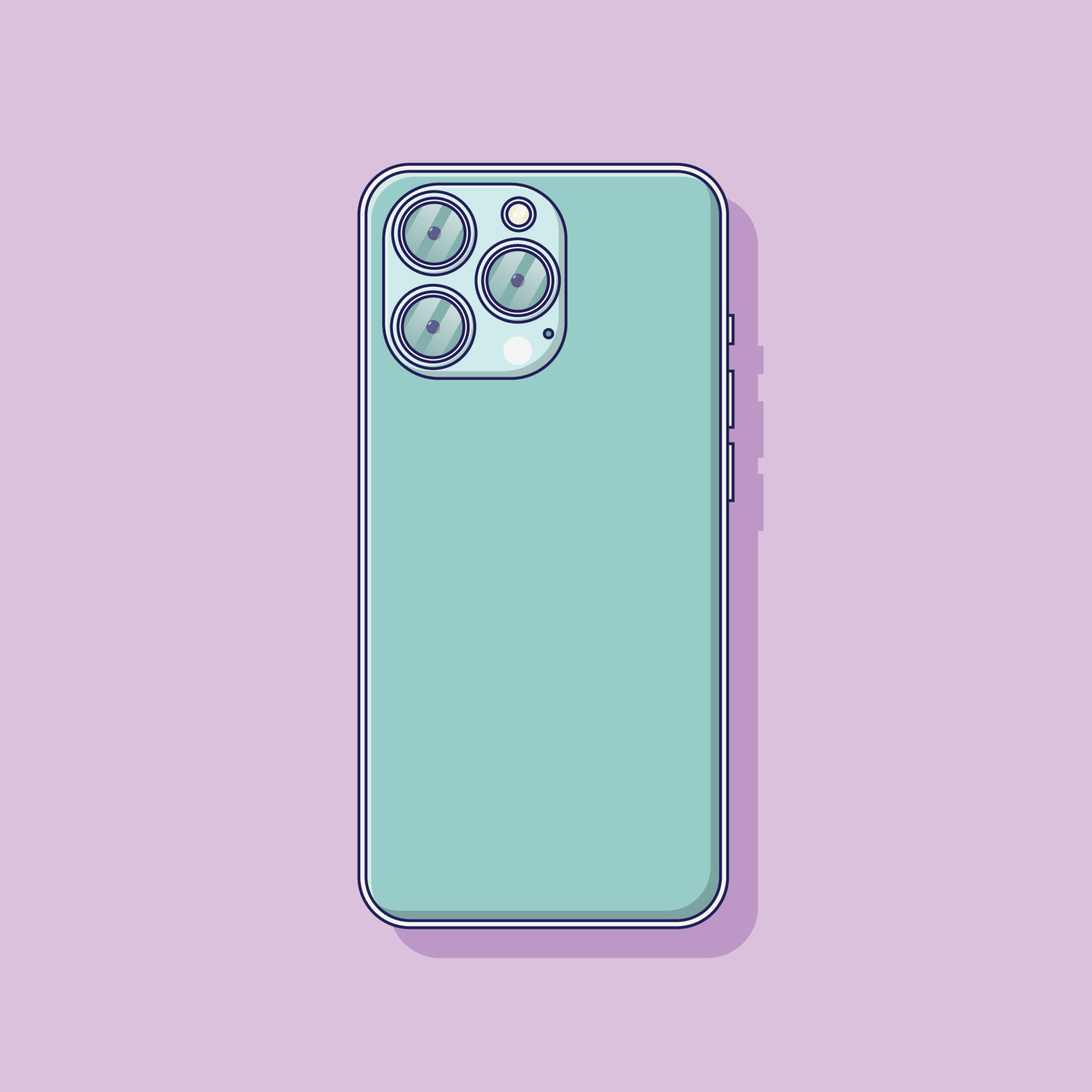 Back Side of Smartphone with Triple Cameras Vector Icon Illustration.  Mobile Phone Vector. Flat Cartoon Style Suitable for Web Landing Page,  Banner, Flyer, Sticker, Wallpaper, Background 9463270 Vector Art at Vecteezy