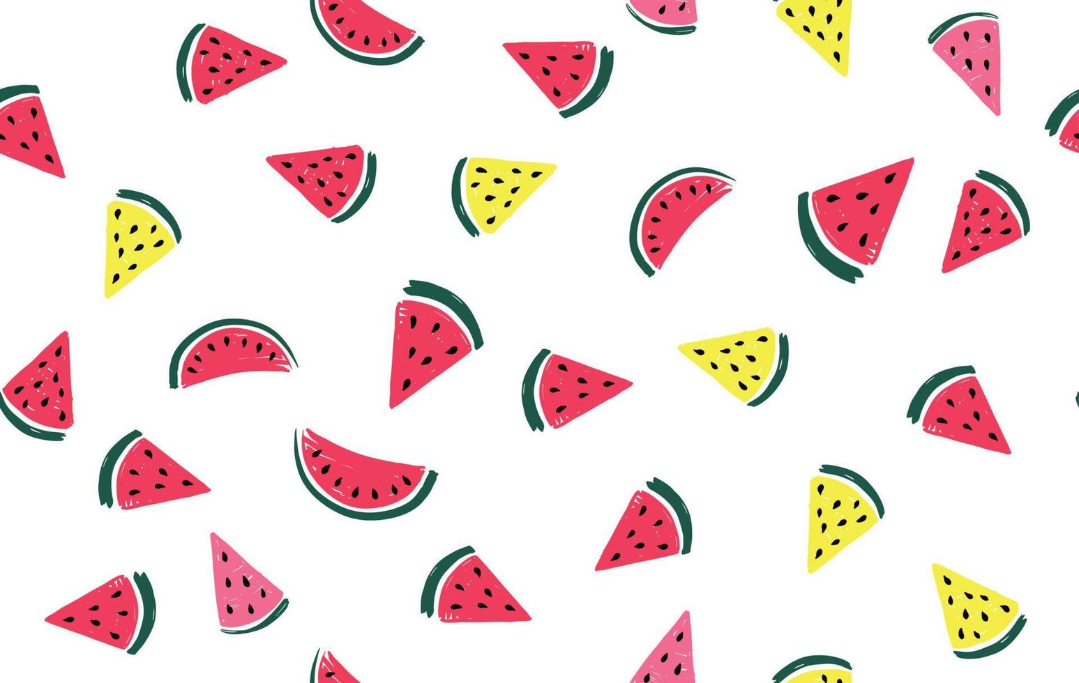 Watermelon slice hand drawn illustration. vector