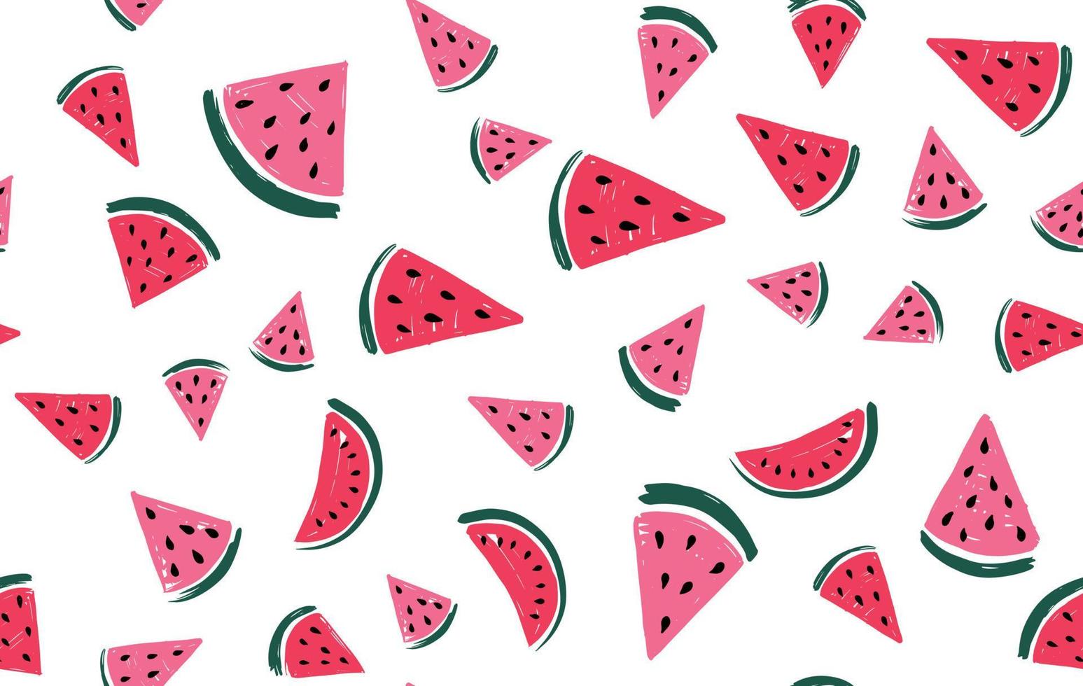 Watermelon slice hand drawn illustration. vector