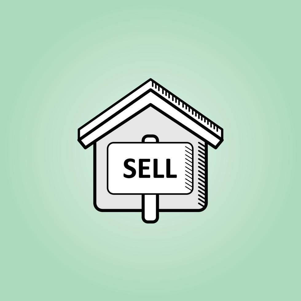 House for sale icon. Property business asset vector