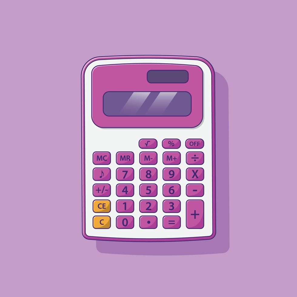 Calculator Vector Icon Illustration with Outline for Design Element, Clip Art, Web, Landing page, Sticker, Banner. Flat Cartoon Style