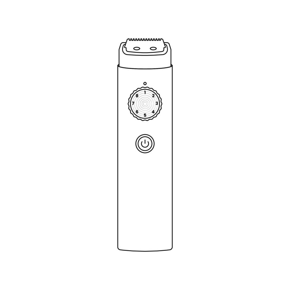 ilustración de icono de contorno de máquina de afeitar sobre fondo blanco vector