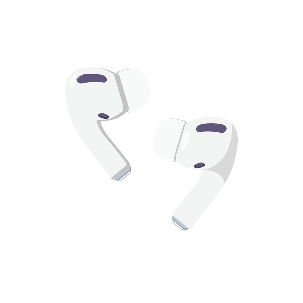 Wireless Earphones Flat Illustration. Clean Icon Design Element on Isolated White Background vector