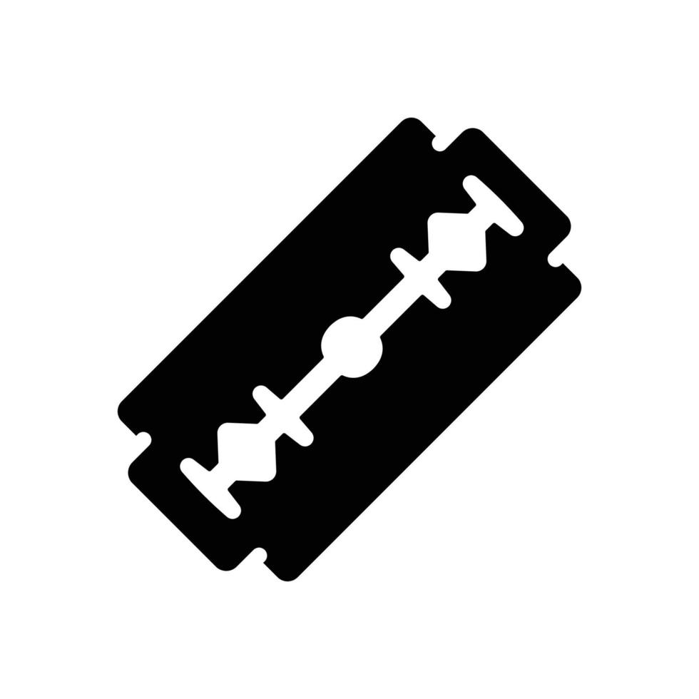 Double Edge Razor Blade Silhouette. Black and White Icon Design Element on Isolated White Background vector