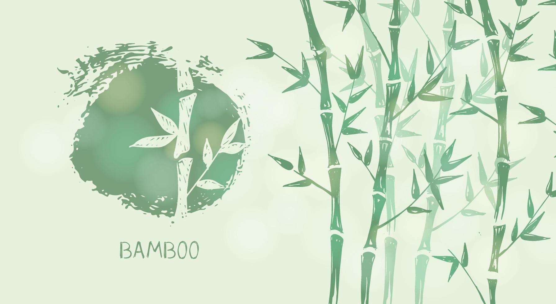 Bamboo tree. Hand drawn style. Vector illustrations.