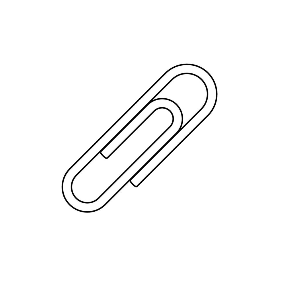 Paper Clip Outline Icon Illustration on White Background vector