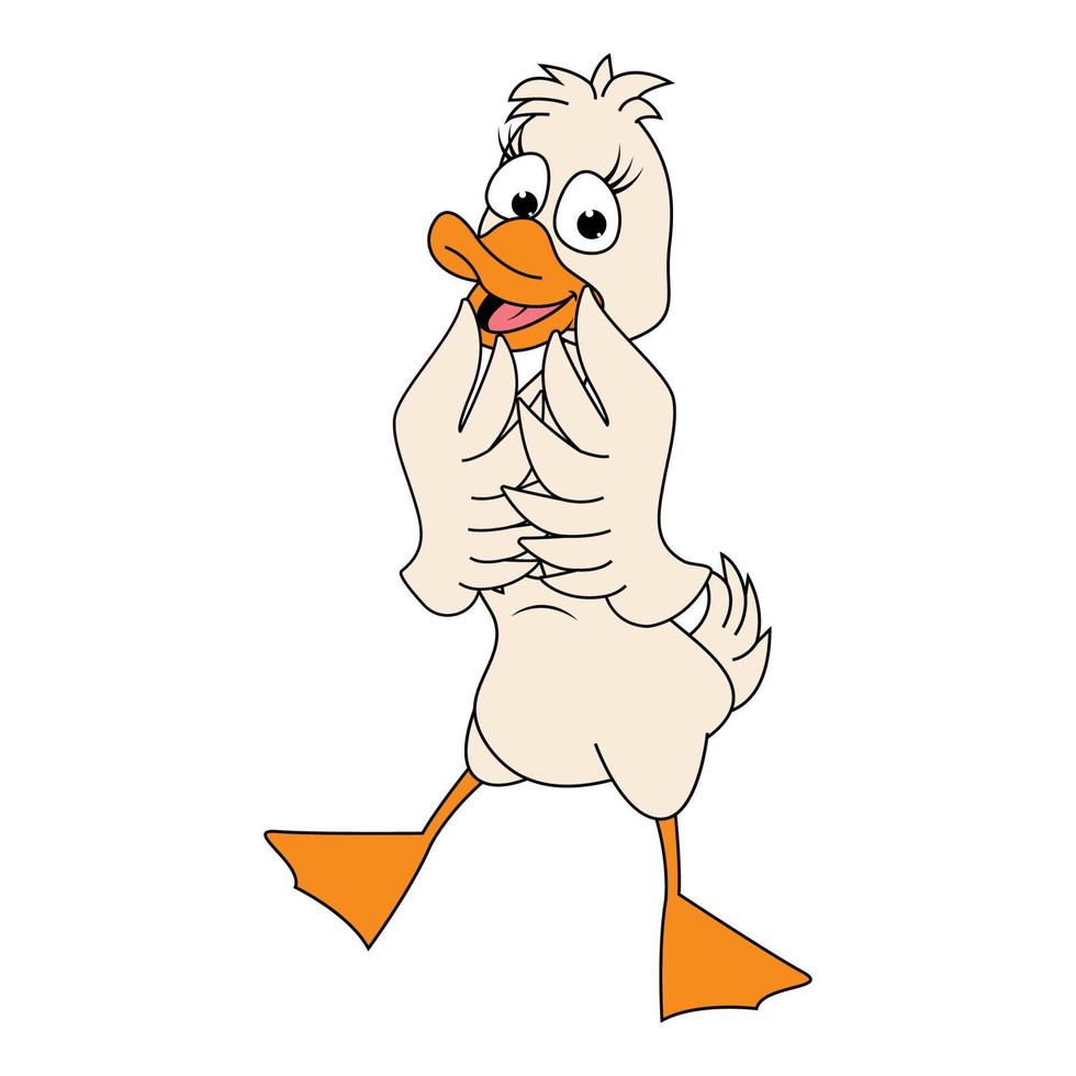 cute duck animal cartoon vector