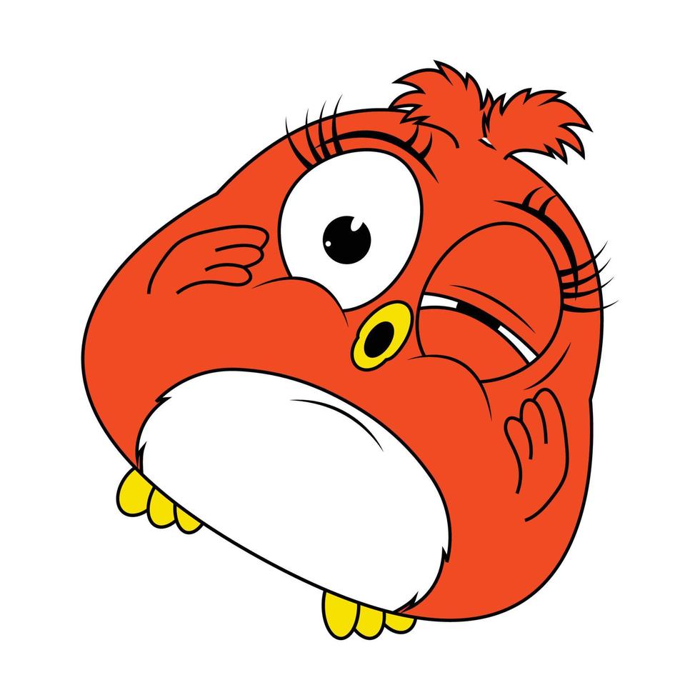 cute red bird animal cartoon graphic vector