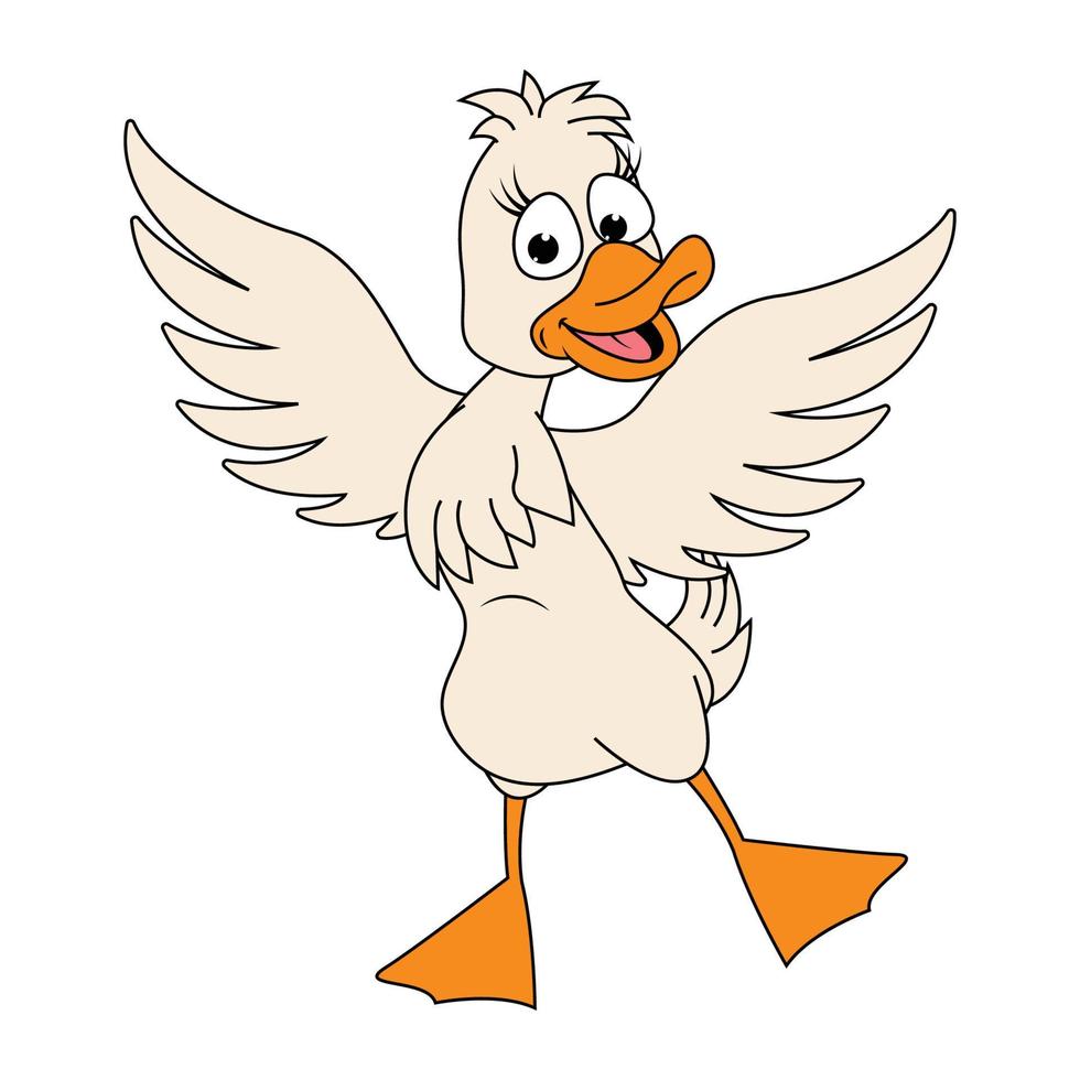 cute duck animal cartoon vector