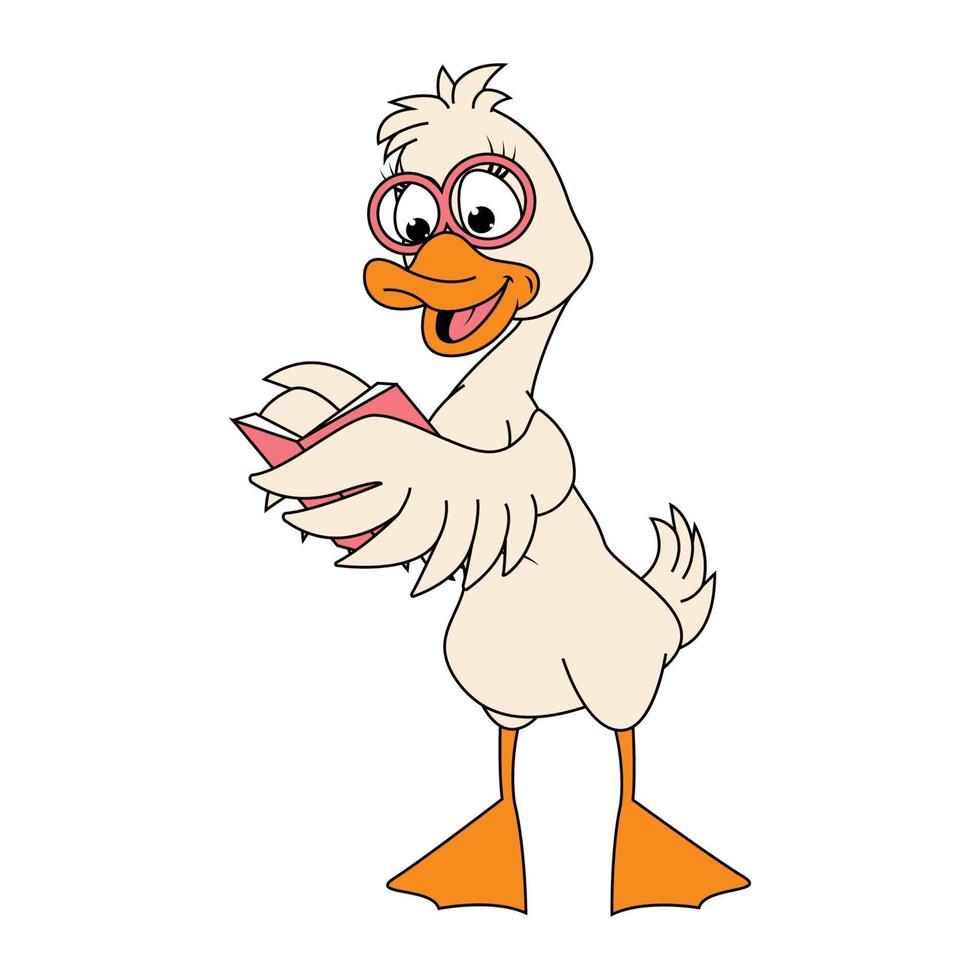 cute duck animal cartoon vector